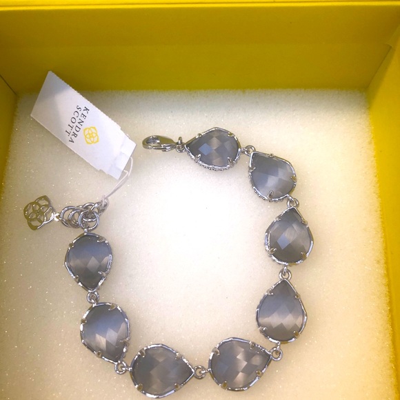 NWT Kendra Scott RARE & RETIRED Brynn Bracelet Slate & Silver So Beautiful! - Picture 5 of 14